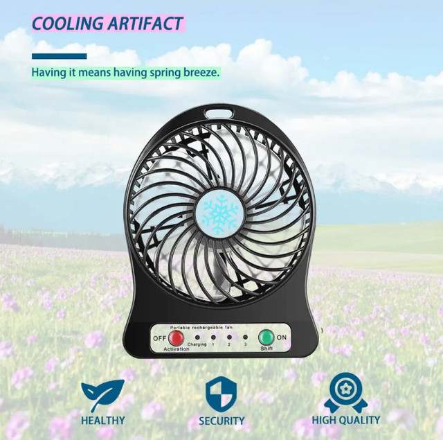 Outdoor Mini Rechargable Fan