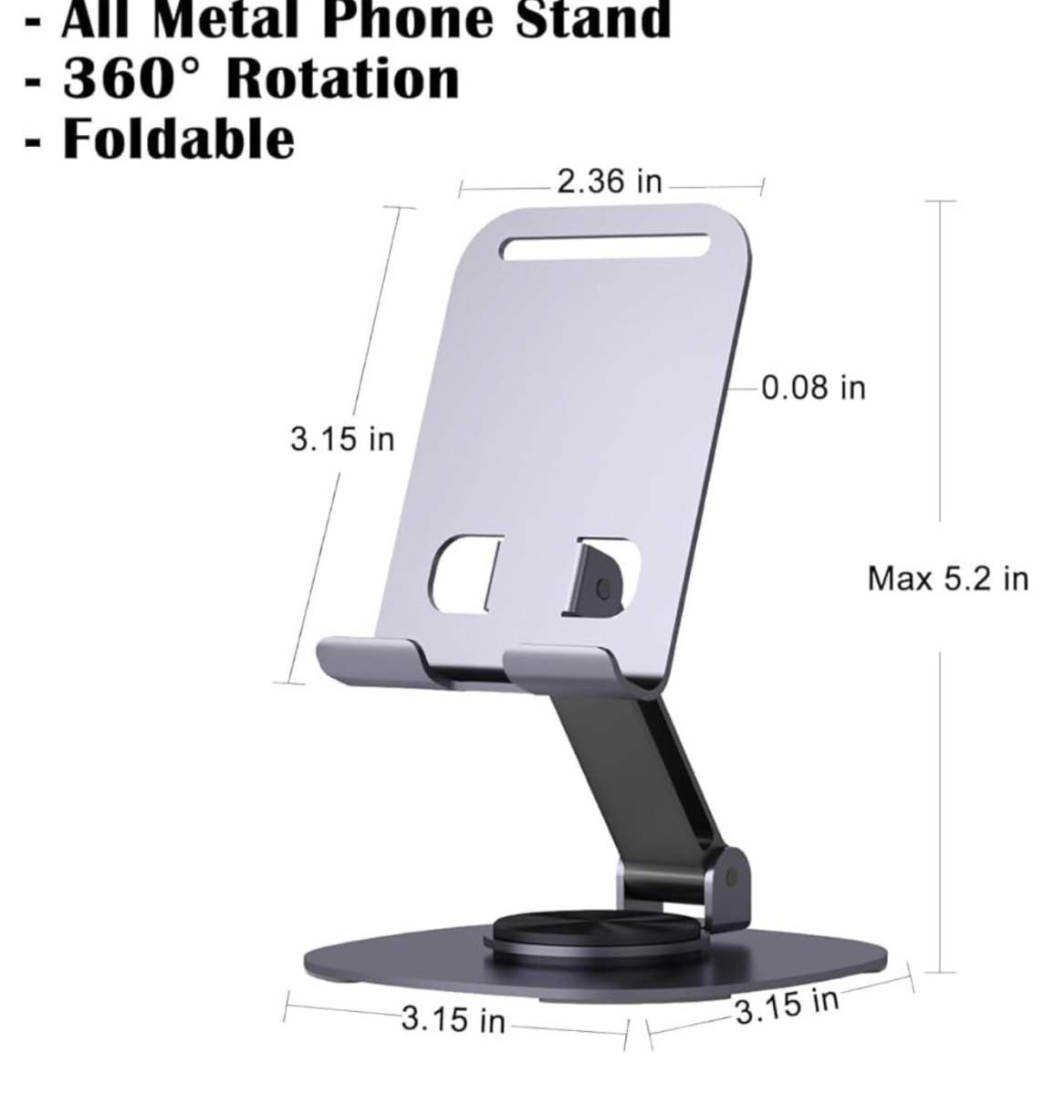 Alloy Rotating Desktop Mobile Phone Holder Stand