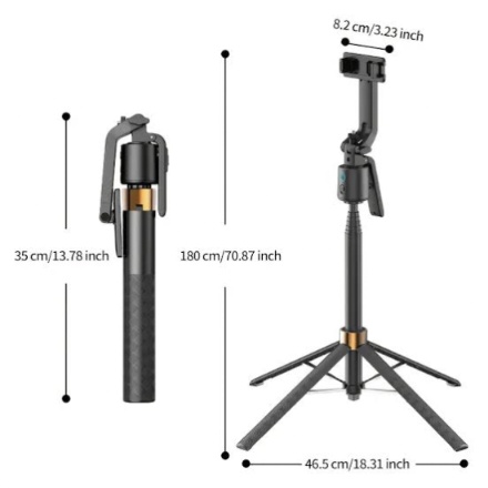 Q13 Selfie Stick Tripod with Wireless Remote Control Smart Auto AI Tracking Stabilizer